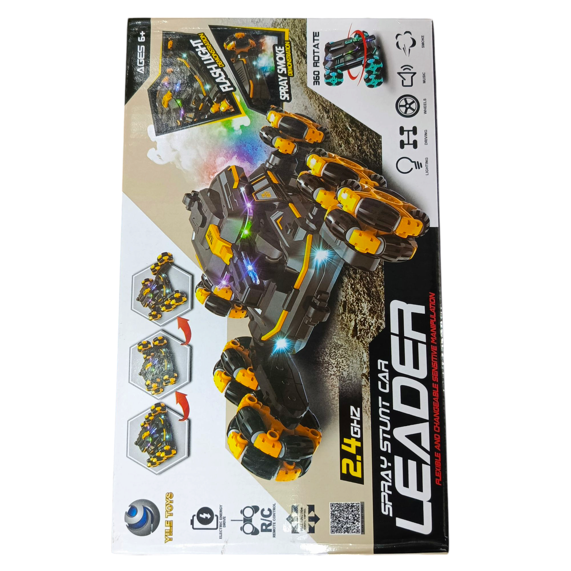 Spray Stunt Car FlashLight Leader 6-Wheel 2.4GHz Remote Control Car