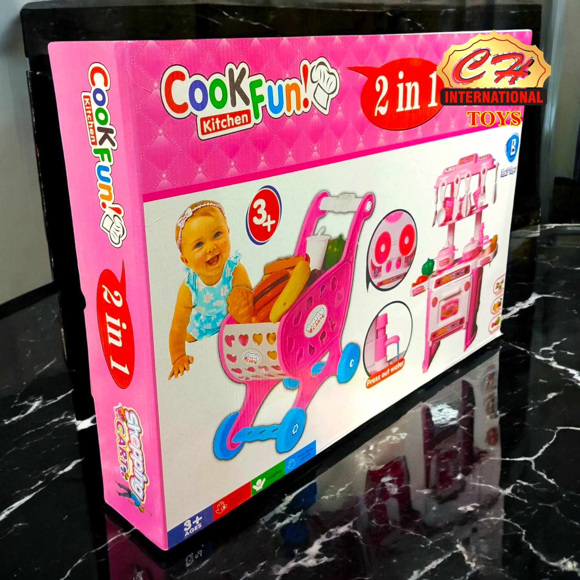 Cook & Fun Shopping Cart 3015 Kids Kitchen Play Set