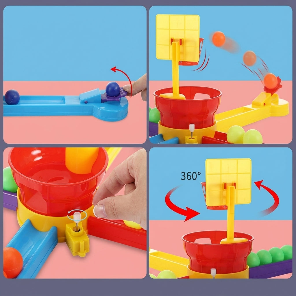 Happy Basketball Court Game with Fruit Cards & Colorful Balls for Kids 3+ Years