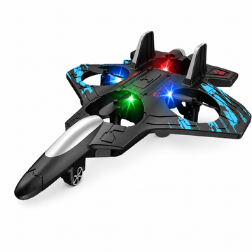 S2 2.4GHz RC Fighter Plane Drone with LED Lights & 360° Stunt Flying