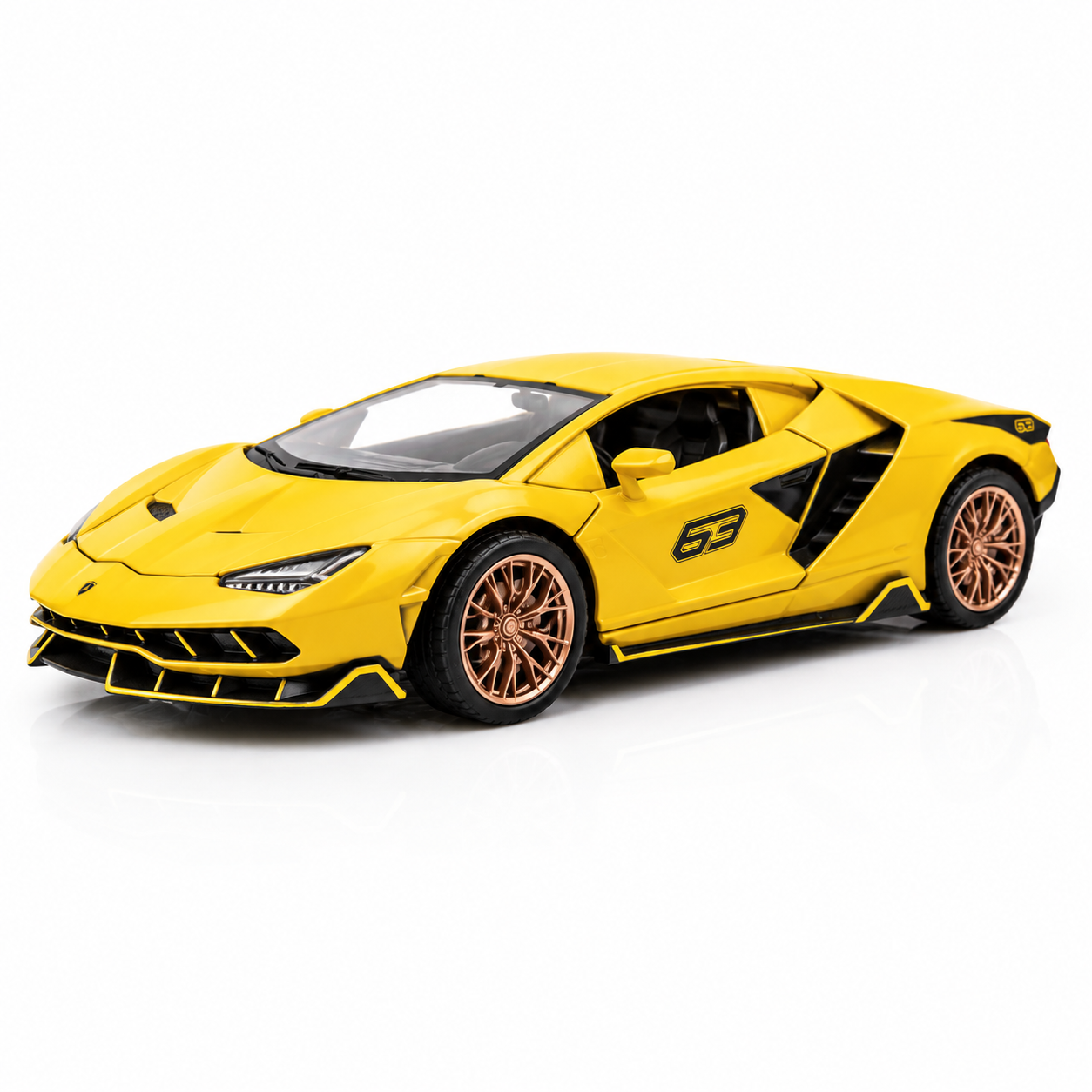 1:24 Die-Cast Sports Car Model | Pull Back Alloy Supercar with Opening Doors, Lights & Sound | 4 Colors