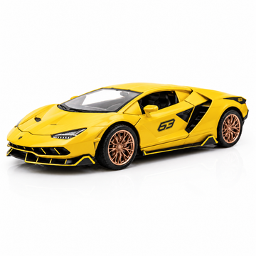 1:24 Die-Cast Sports Car Model | Pull Back Alloy Supercar with Opening Doors, Lights & Sound | 4 Colors