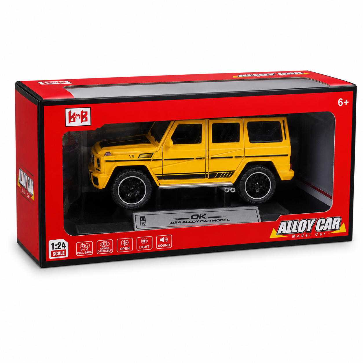 1:24 Die-Cast G-Class SUV Model | Pull Back Alloy SUV with Opening Doors, Lights & Sound | 3 Colors