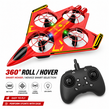 2.4GHz RC Combat Aircraft Drone with 360° Stunt Flying & LED Lights