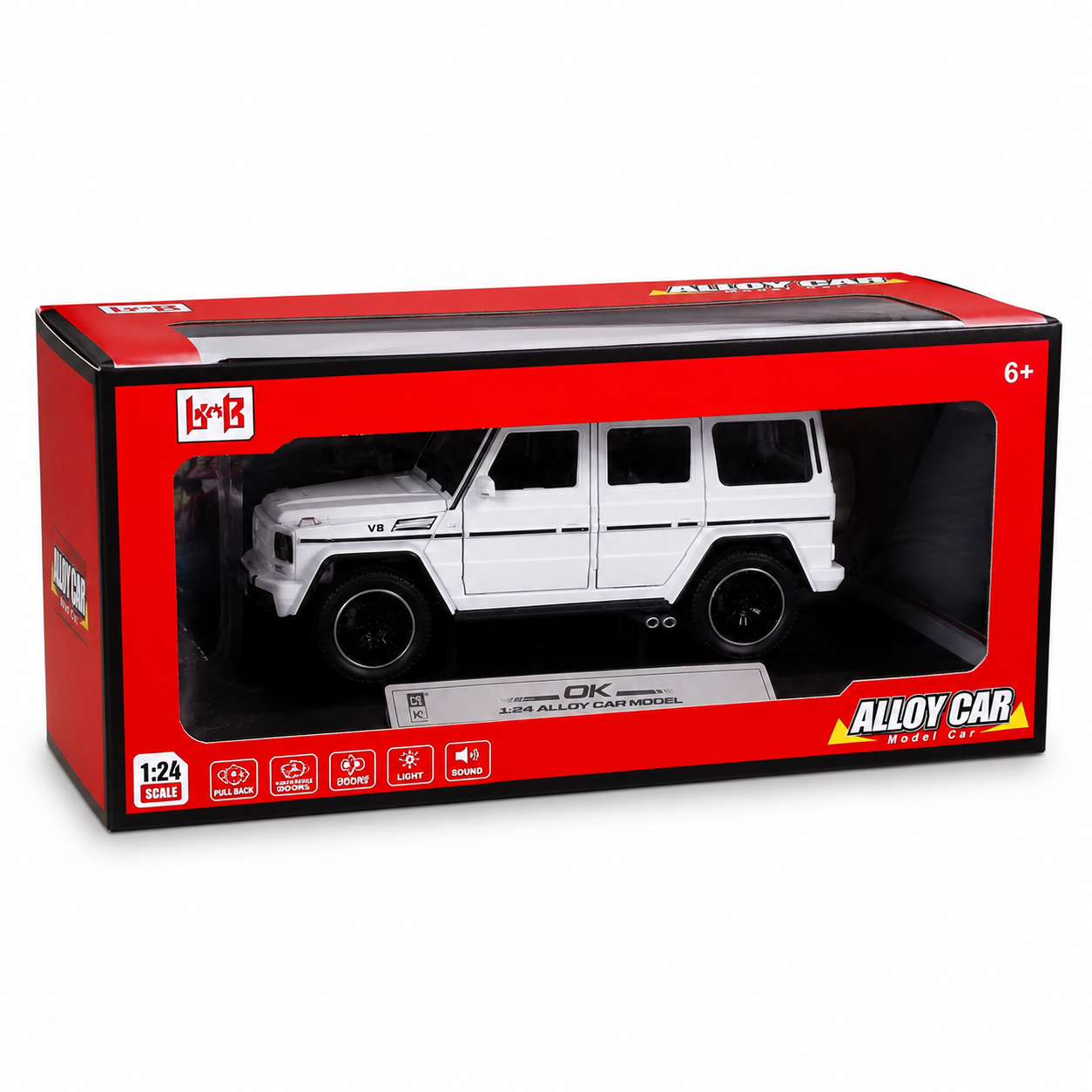 1:24 Die-Cast G-Class SUV Model | Pull Back Alloy SUV with Opening Doors, Lights & Sound | 3 Colors