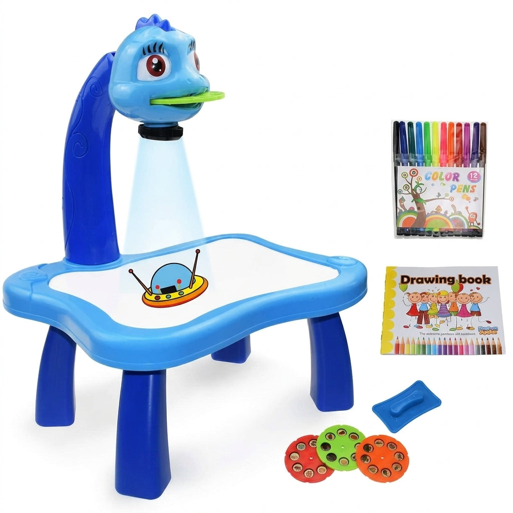 Kids LED Drawing Projector Table – 24 Patterns & 12 Color Pens Set