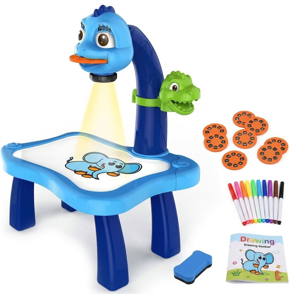 Kids LED Drawing Projector Table – 24 Patterns & 12 Color Pens Set
