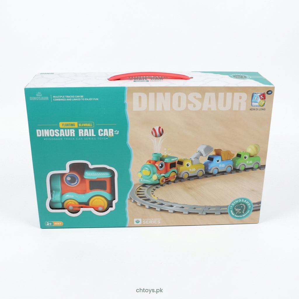 Dinosaur Rail Car 5-in-1 Adventure Train Playset with Floating Blowball & Flexible Tracks