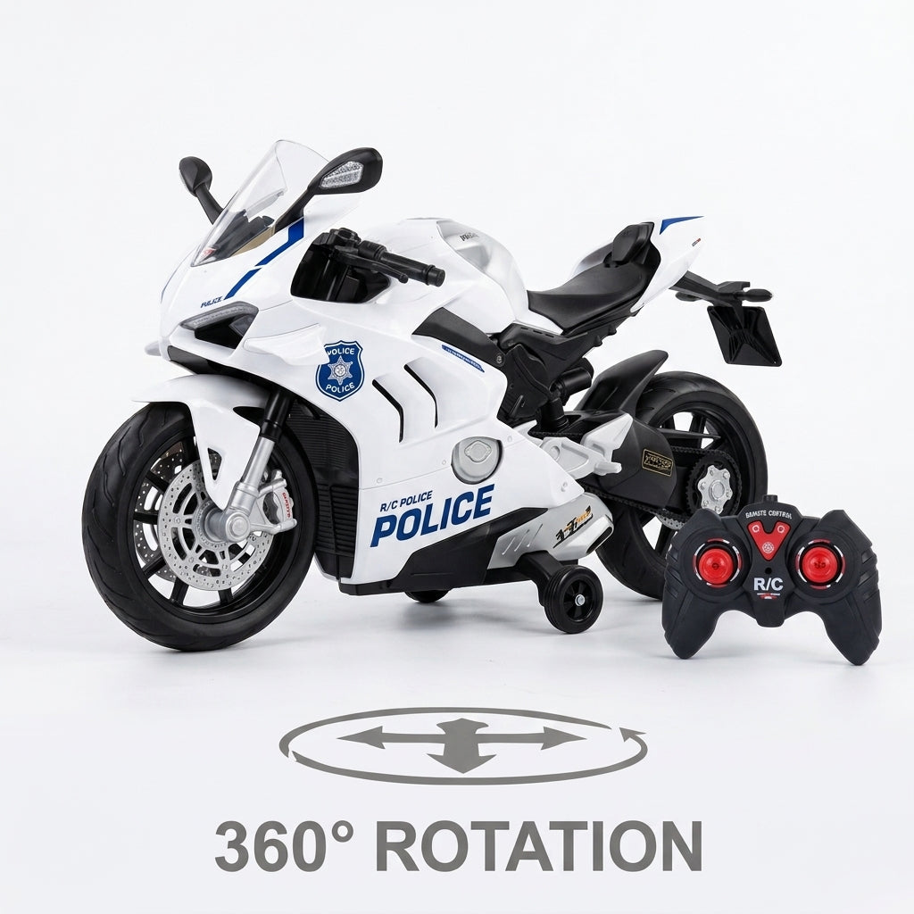 Remote Control 1:20 Police Motorbike | 360° Drift & USB Charger