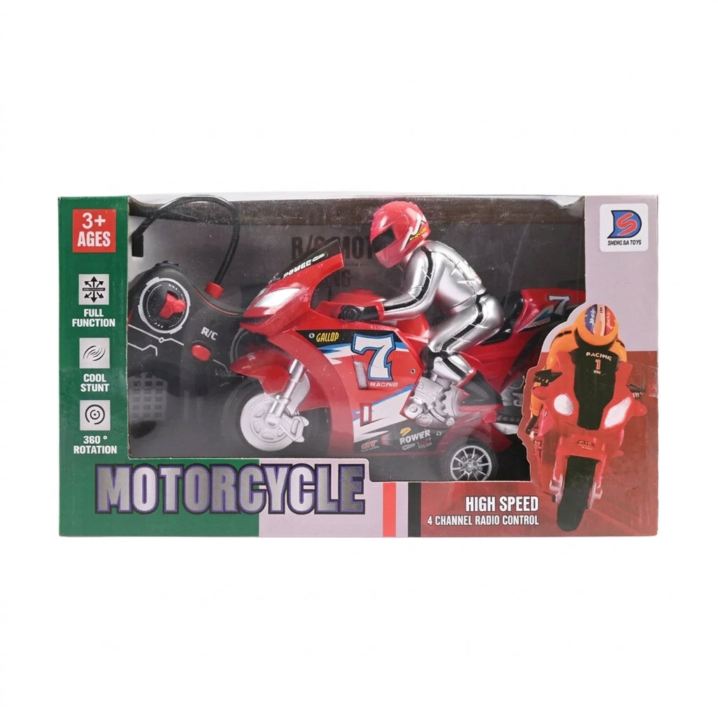 High-Speed 4-Channel Remote Control Racing Motorcycle Toy with 360° Rotation