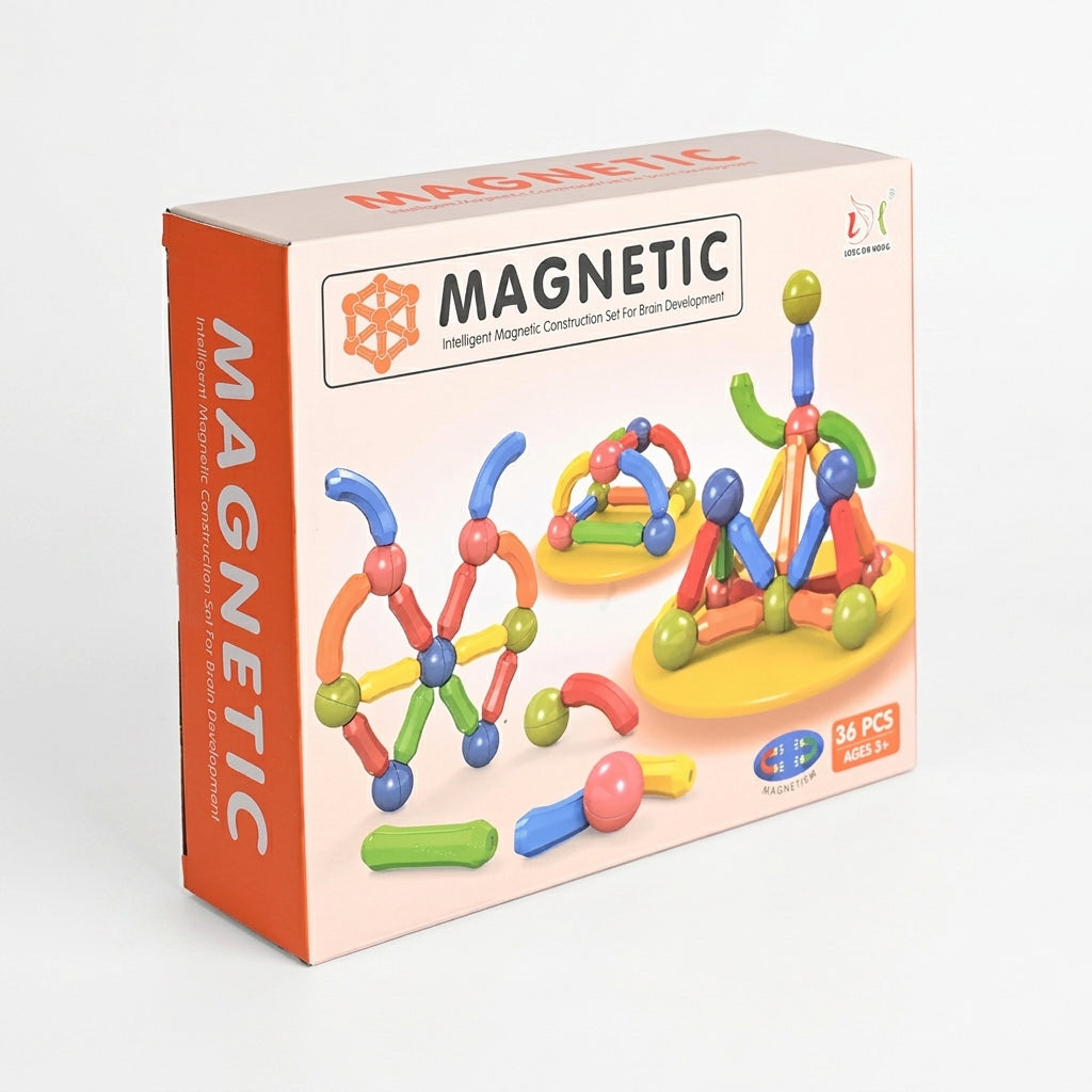 Intelligent Magnetic Building Sticks & Balls (36 Pieces) – Brain Development Toy for Kids