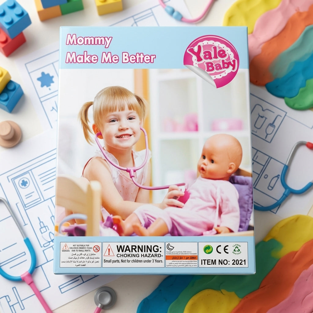 Yale Baby Interactive Doll Doctor Set - Pretend Play Medical Kit for Kids