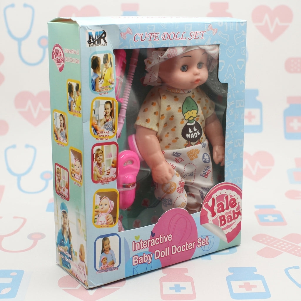Yale Baby Interactive Doll Doctor Set - Pretend Play Medical Kit for Kids