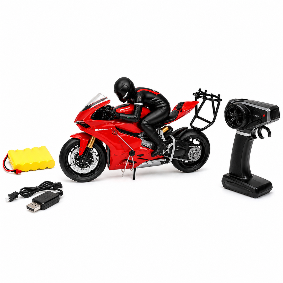 1:6 Remote Control Ducati 1199 Panigale Motorcycle – RC Racing Bike with Self Stand-Up Function | High Speed RC Bike for Kids | CHToys.pk