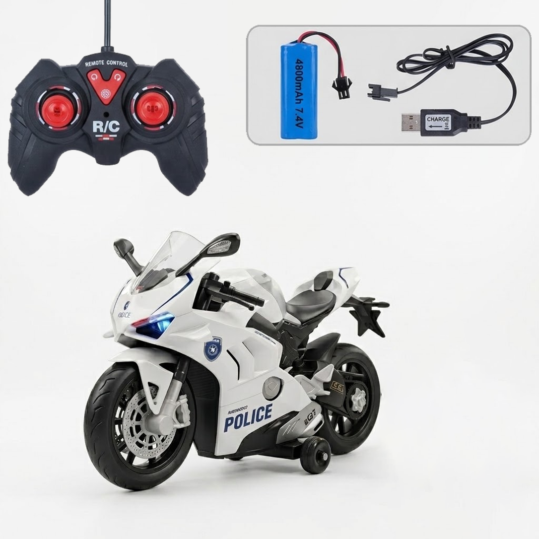Remote Control 1:20 Police Motorbike | 360° Drift & USB Charger