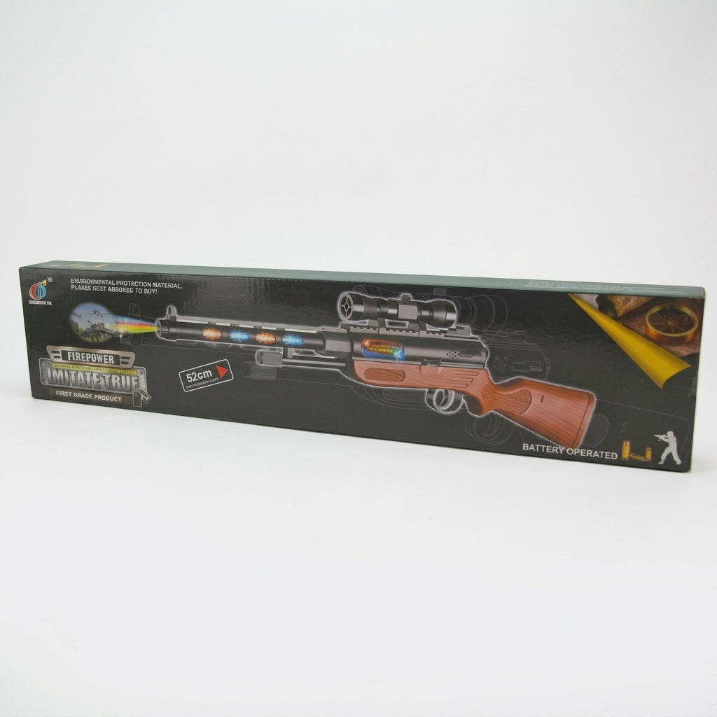 Sniper Rifle with Flashing Lights & Realistic Sounds – 52cm Kids Gun