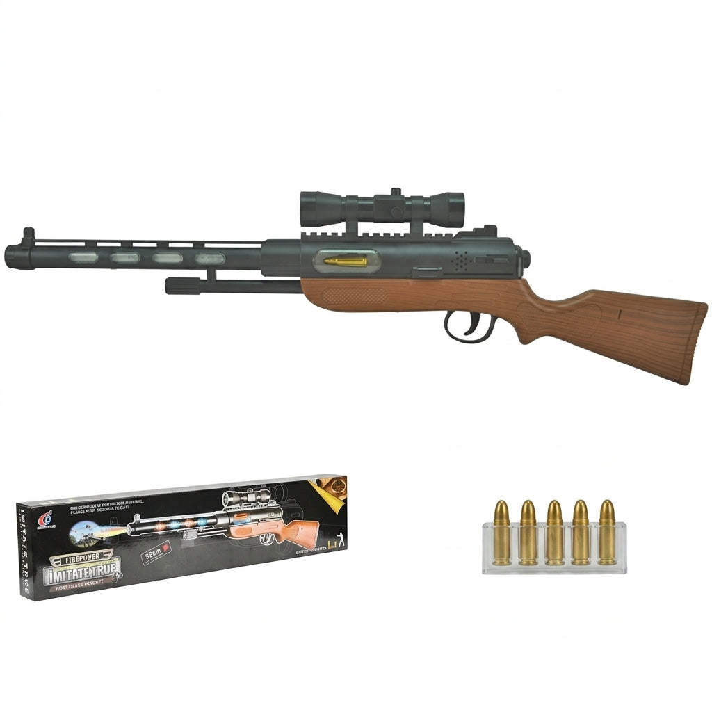 Sniper Rifle with Flashing Lights & Realistic Sounds – 52cm Kids Gun