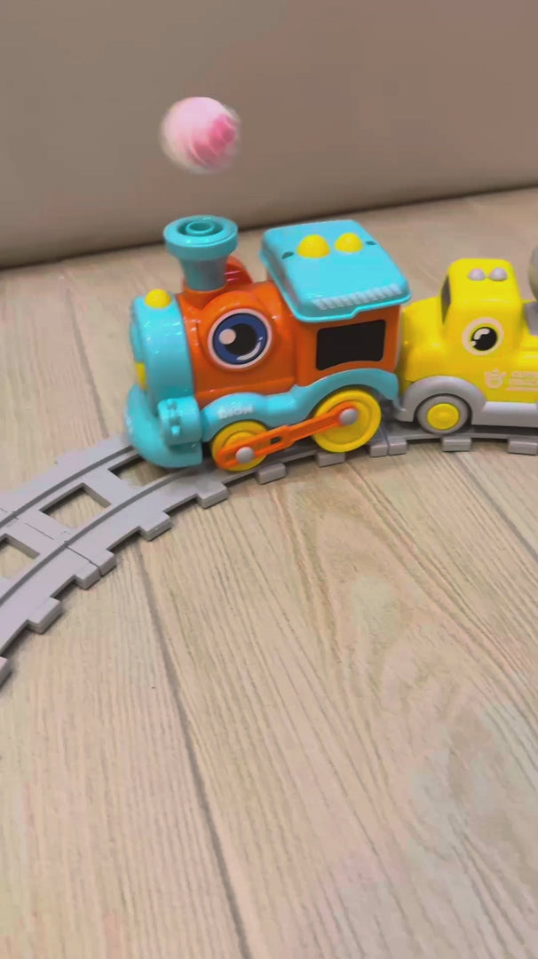 Dinosaur Rail Car 5-in-1 Adventure Train Playset with Floating Blowball & Flexible Tracks