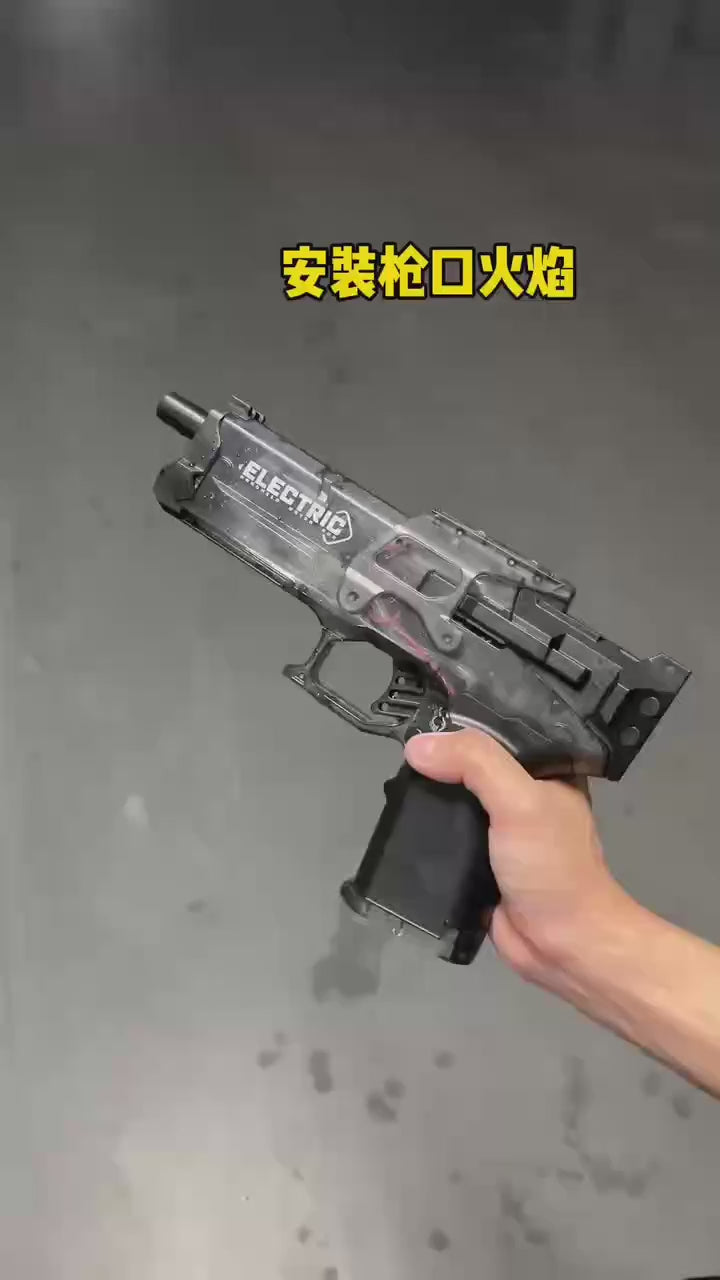 Summer Toy High Powered Automatic Electric Water Gun with Muzzle Light & Scope, Clear Long Range Pulse Shooter Squirt Guns for Kids and Adults